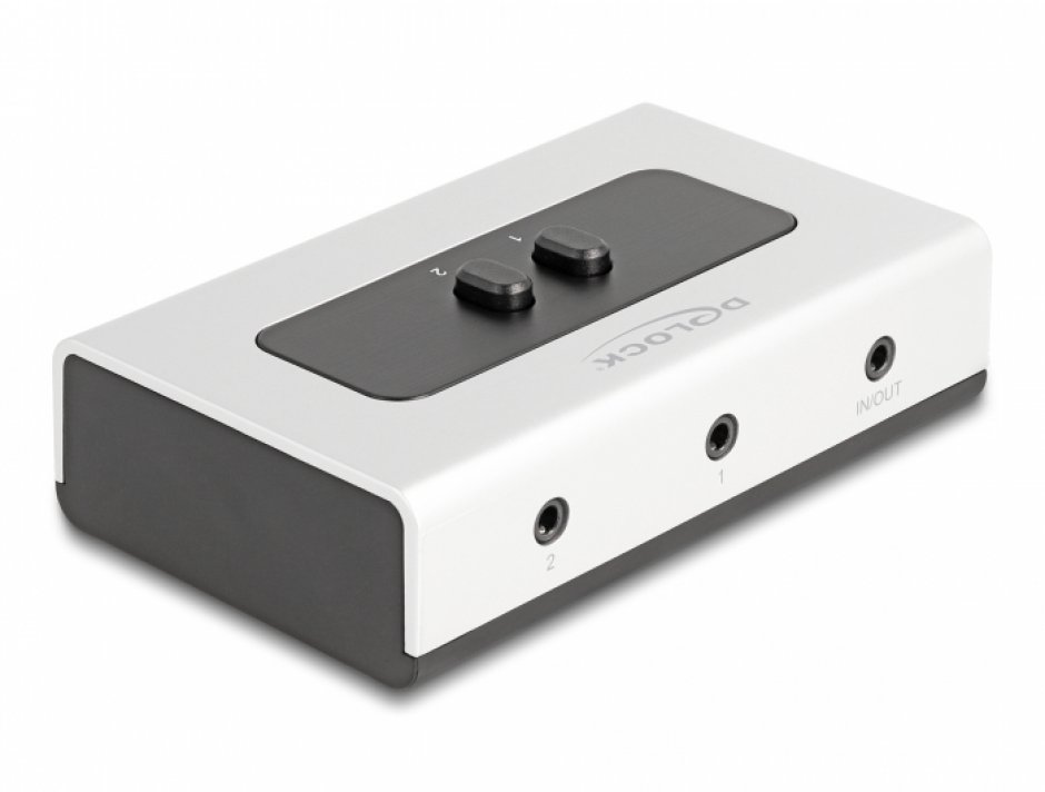 Imagine Switch audio jack 3.5mm 4 pini 2 porturi bidirectional, Delock 88061
