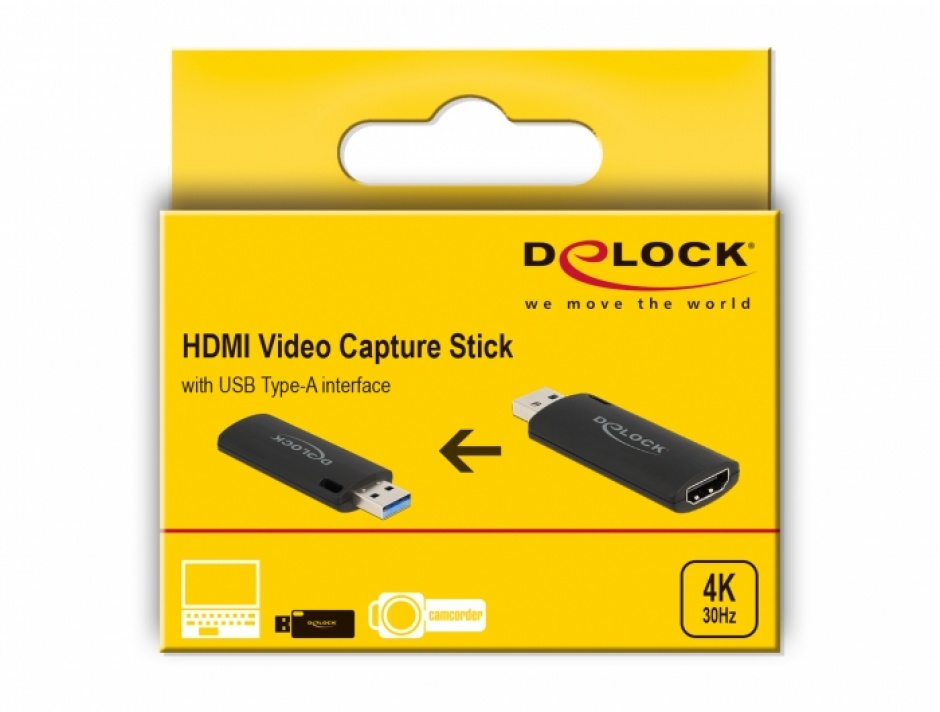 Imagine Placa de captura HDMI 4K30Hz la USB-A, Delock 88307