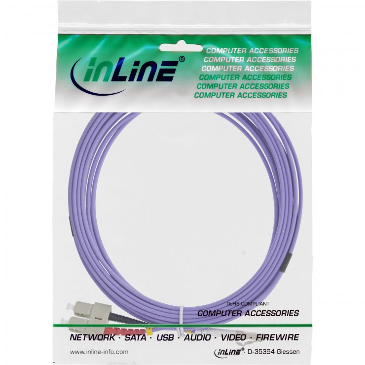 Imagine Cablu fibra optica LC-SC Duplex OM4 1m, InLine IL88641P