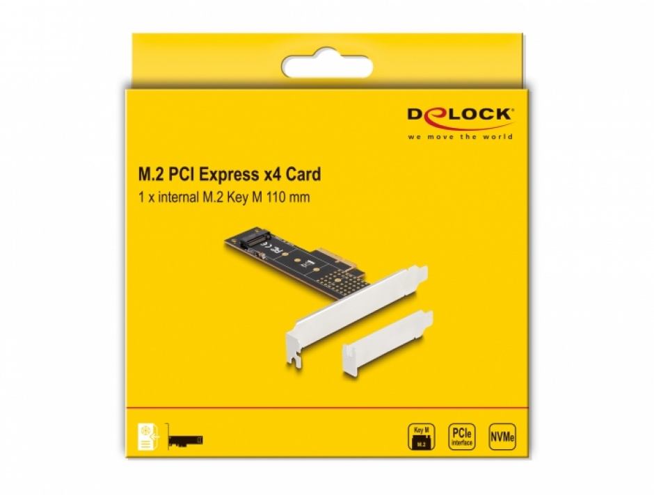 Imagine PCI Express la NVMe M.2 Key M LPFF, Delock 89836