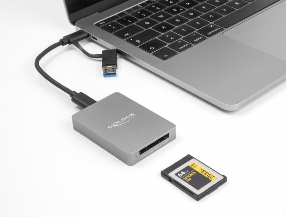 Imagine Cititor de carduri USB 3.2 type C la CFexpress/XQD, Delock 91008