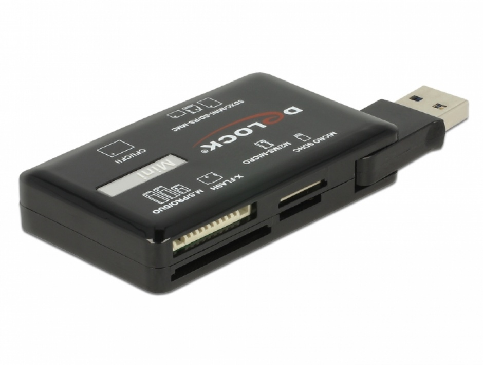 Imagine Cititor de carduri USB 3.2 Gen1-A pentru carduri de memorie CF / SD / Micro SD / MS / M2 / xD, Deloc