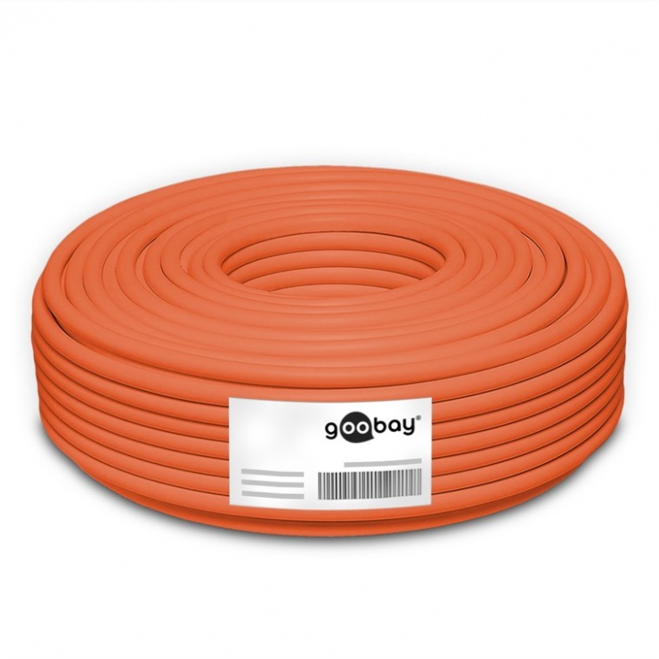 Imagine Rola cablu de retea RJ45 CAT 7A S/FTP (PiMF) 100m Orange, Goobay G91888