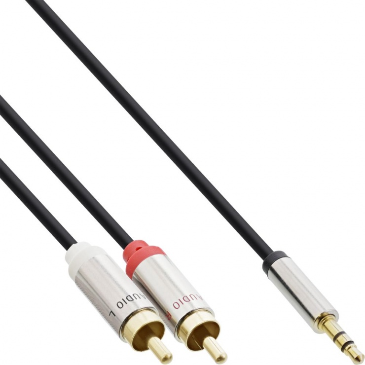 Imagine Cablu audio slim jack stereo 3.5mm la 2 x RCA T-T 5m, InLine IL99245