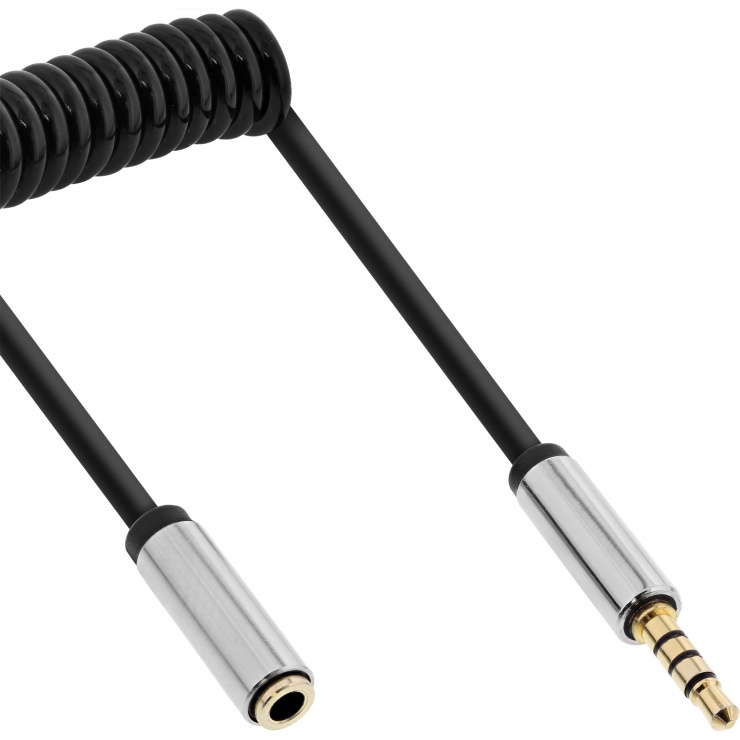 Imagine Cablu prelungitor audio jack stereo 3.5mm 4 pini T-M 1m, InLine 99281