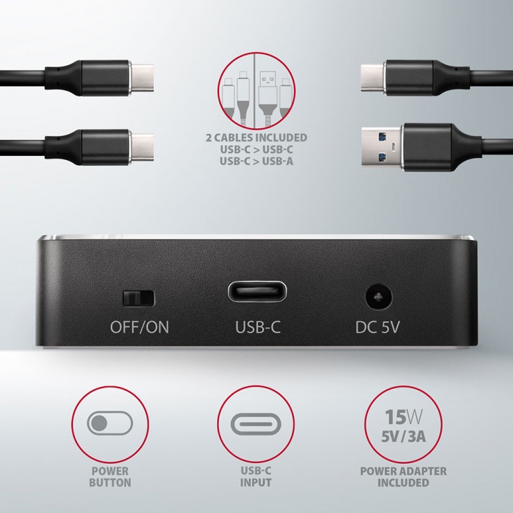 Imagine Docking station USB 3.2 Gen2 type C pentru 2 x SSD M.2 NVME cu functie de clona, Axagon ADSA-M2C