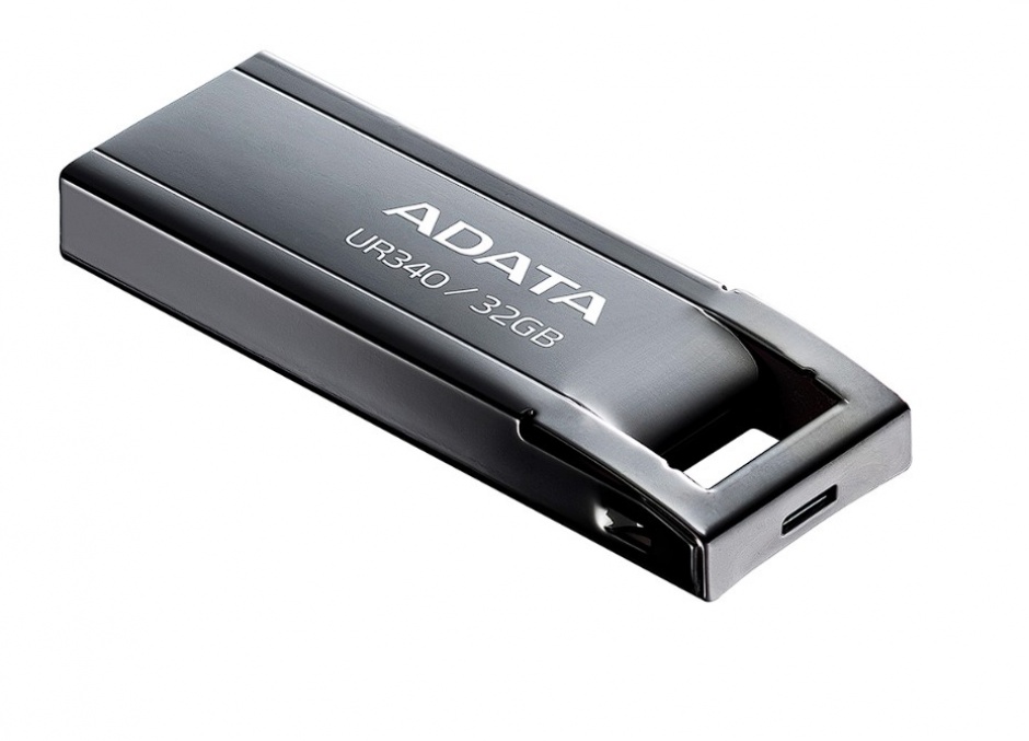 Imagine Stick USB 3.2 UR340 32GB metalic Negru, A-DATA AROY-UR340-32GBK