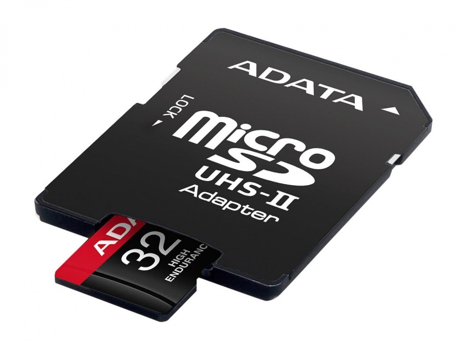 Imagine Card de memorie micro SDHC High Endurance 32Gb clasa 10 UHS-I U3 + adaptor SD, ADATA AUSDH32GUI3V30SHA2-RA1