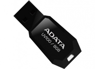 Imagine USB Stick ADATA UV100 8GB USB 2.0, Capless, Black