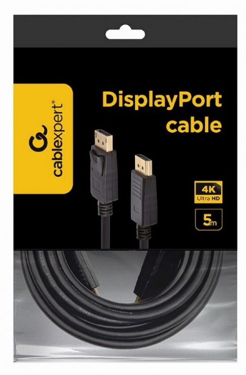 Imagine Cablu Displayport v1.2 4K T-T 5m Negru, Gembird CC-DP2-5M