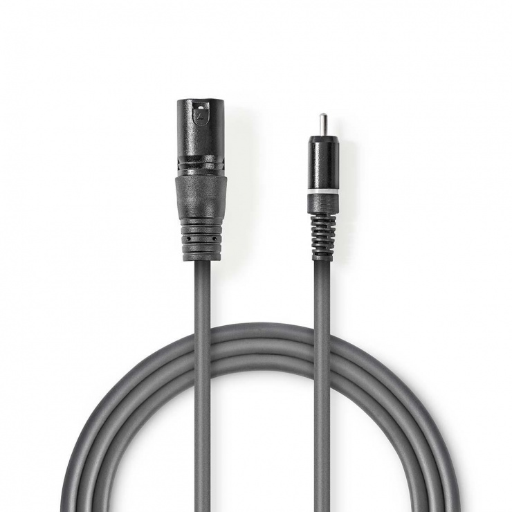 Imagine Cablu audio XLR 3 pini la RCA T-T 1.5m, Nedis COTH15205GY15