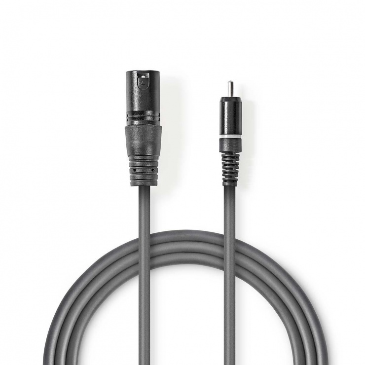 Imagine Cablu audio XLR 3 pini la RCA T-T 3m, Nedis COTH15205GY30