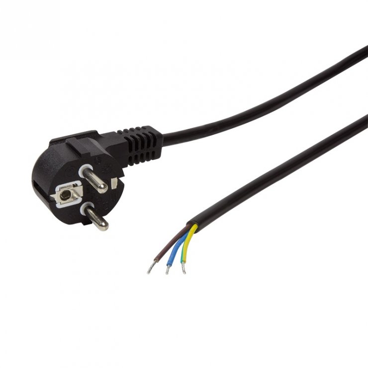 Imagine Cablu de alimentare Schuko la fire deschise 16A 1.8m, Logilink CP135