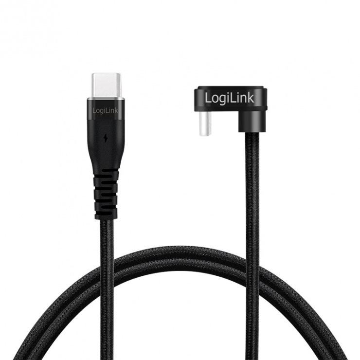 Imagine Cablu USB 2.0 type C drept/unghi 180 grade T-T 3m, Logilink CU0194