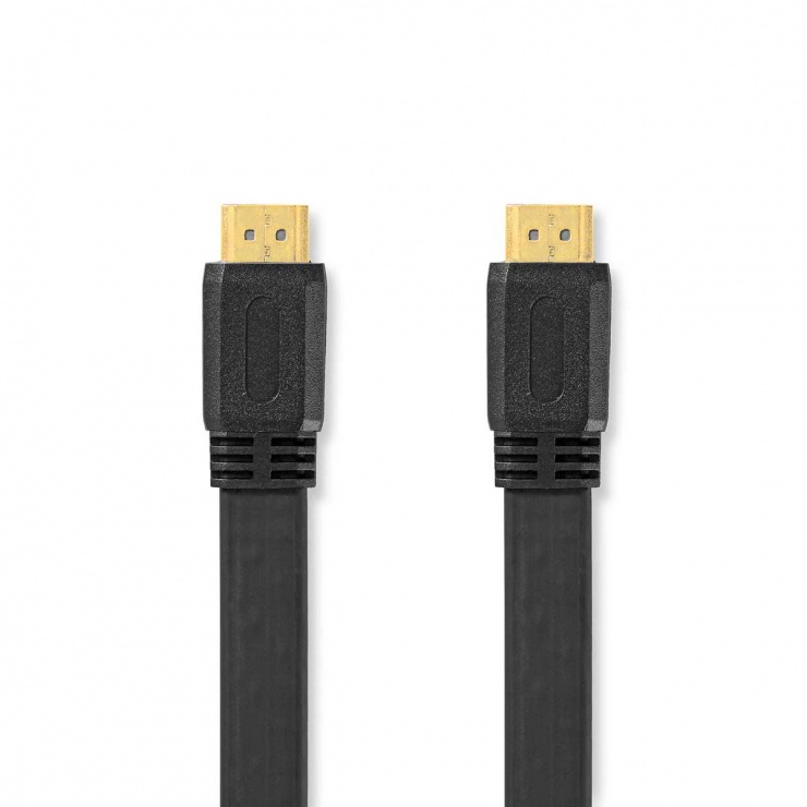 Imagine Cablu HDMI cu Ethernet 4K30Hz flat T-T 10m, Nedis CVGL34100BK100