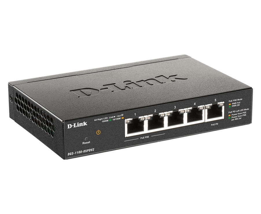 Imagine Switch smart 5 porturi Gigabit, carcasa metalica, D-LINK DGS-1100-05
