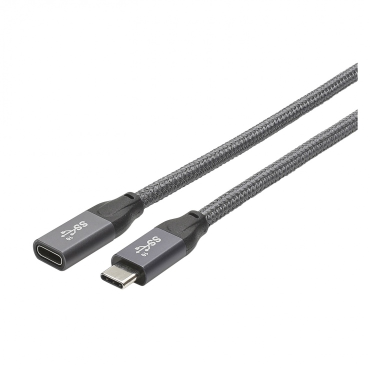Imagine Cablu prelungitor USB 3.2 Gen2 Type C T-M brodat 1m, Hicon HI-U3CF-0100