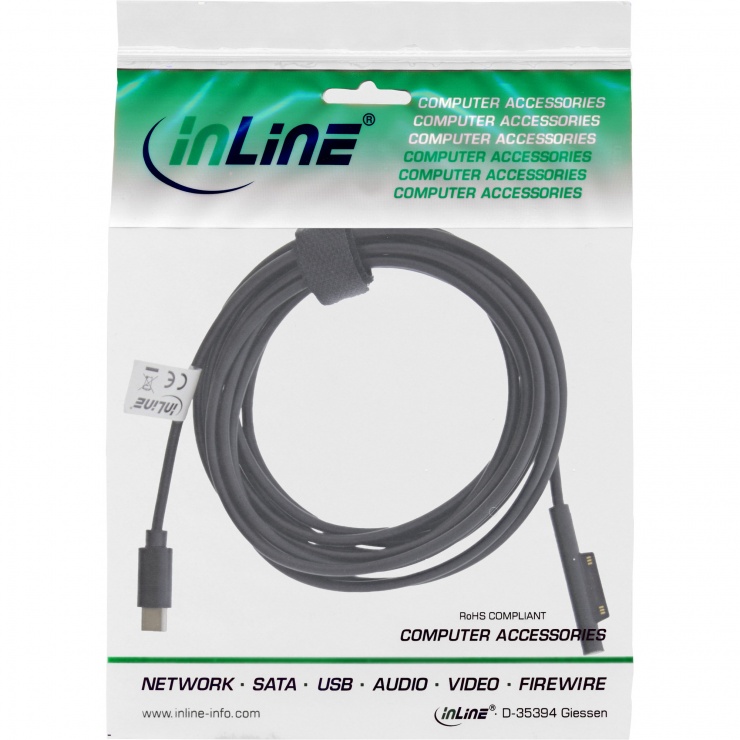 Imagine Cablu de alimentare USB Type-C la Surface Pro 3A 1m, Inline IL26670