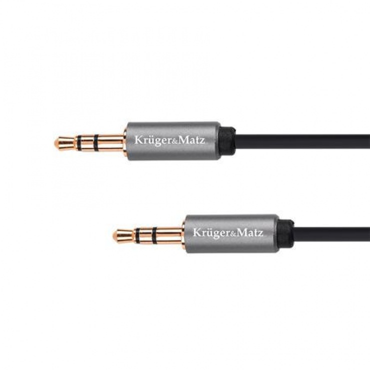Imagine Cablu audio jack stereo 3.5mm 3m T-T Negru, KM1228