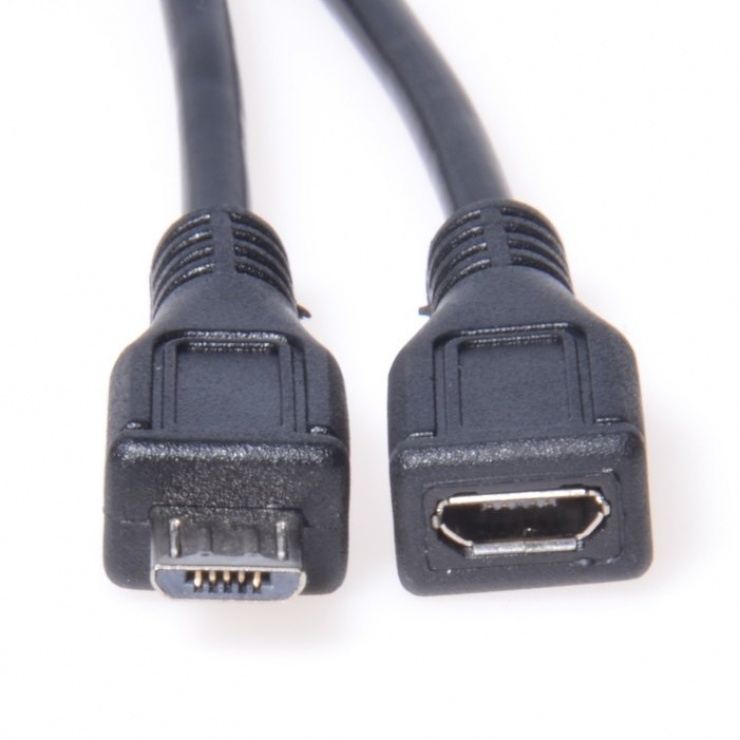 Imagine Cablu prelungitor micro USB 2.0 T-M 3m Negru, ku2me3f