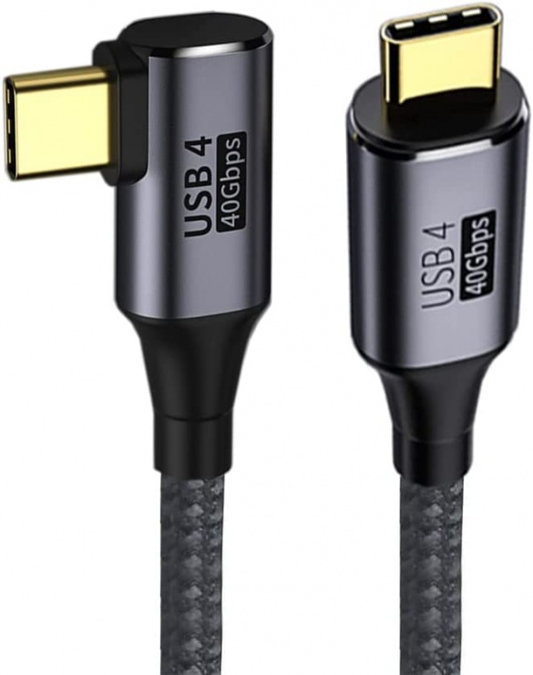 Imagine Cablu USB4 Gen3x2 40Gbps 8K60Hz 240W drept/unghi 90 grade T-T 0.3m, ku4cu03