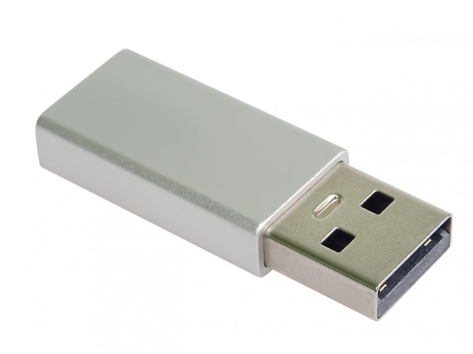 Imagine Adaptor USB 2.0 type C la USB-A M-T Aluminiu, kur31-33