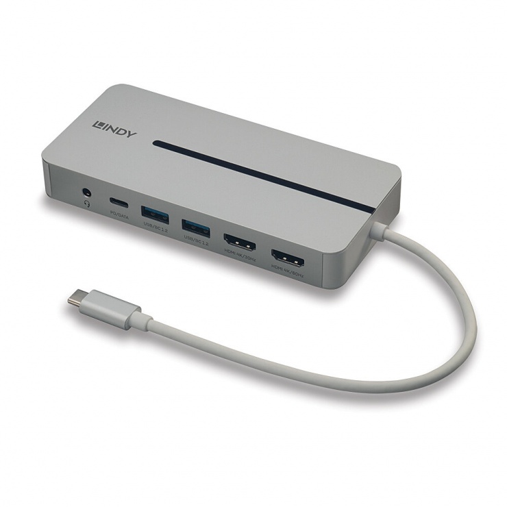 Imagine Docking station USB 3.2 Gen1 type C la 2 x HDMI 4K60Hz/2 x USB-A/1 x USB-C/1 x RJ45/1 x Audio 3.5mm/PD 100W, Lindy L43360