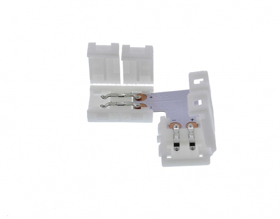 Imagine Set 2 bucati conector banda LED 8mm PCB forma L, LEDST-CON-L8-WL