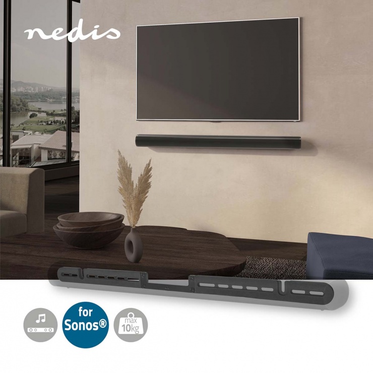 Imagine Suport perete pentru soundbar Sonos Arc Negru, Nedis SBMT56BK