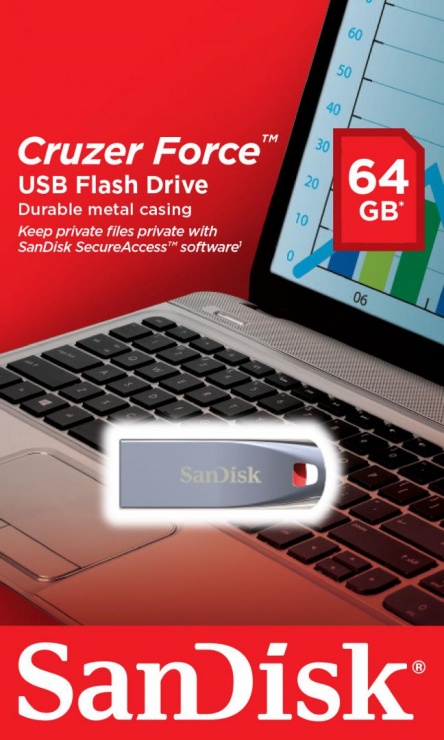 Imagine Stick USB 2.0 64GB SanDisk Cruzer Force, SDCZ71-064G-B35