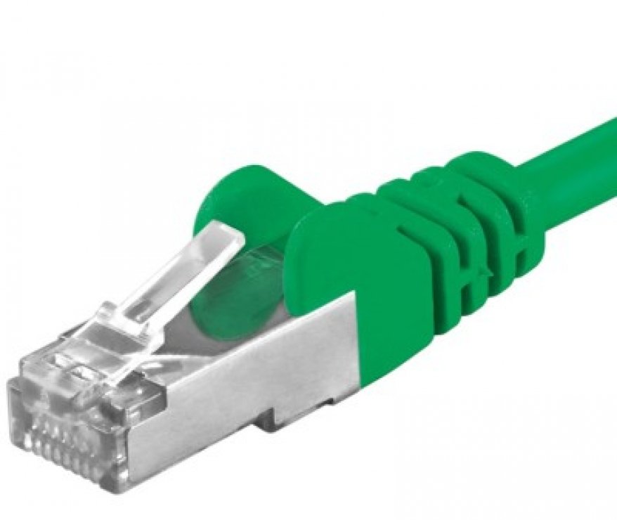Imagine Cablu de retea RJ45 Cat. 6A S/FTP (PiMF) 0.25m Verde, sp6asftp002G