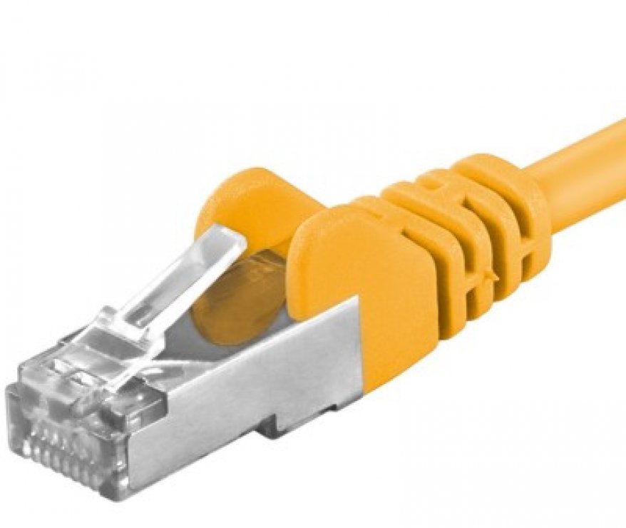 Imagine Cablu de retea RJ45 Cat. 6A S/FTP (PiMF) 0.25m Galben, sp6asftp002Y