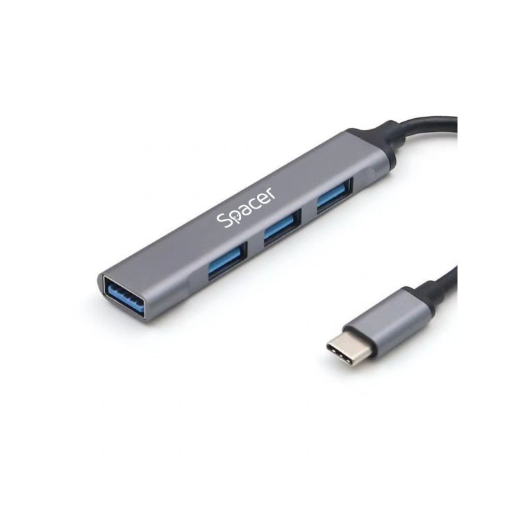 Imagine HUB USB 2.0 type C la 4 x USB-A 1m, Spacer SPHB-TYPEC-4U-01