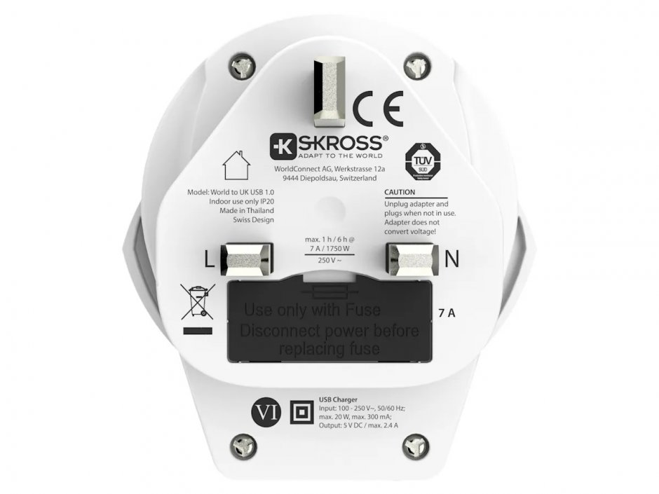 Imagine Adaptor World la UK + 1 x USB-A, Skross 1.500267