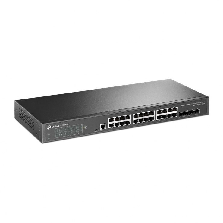 Imagine Switch cu management JetStream 24 porturi Gigabit L2+ cu 4 porturi 10GE SFP+, TP-LINK TL-SG3428X