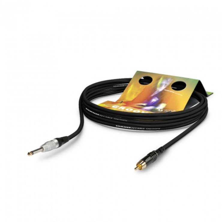 Imagine Cablu audio Tricone MKII jack mono 6.35mm la RCA T-T 2.5m, TR2V-0250-SW