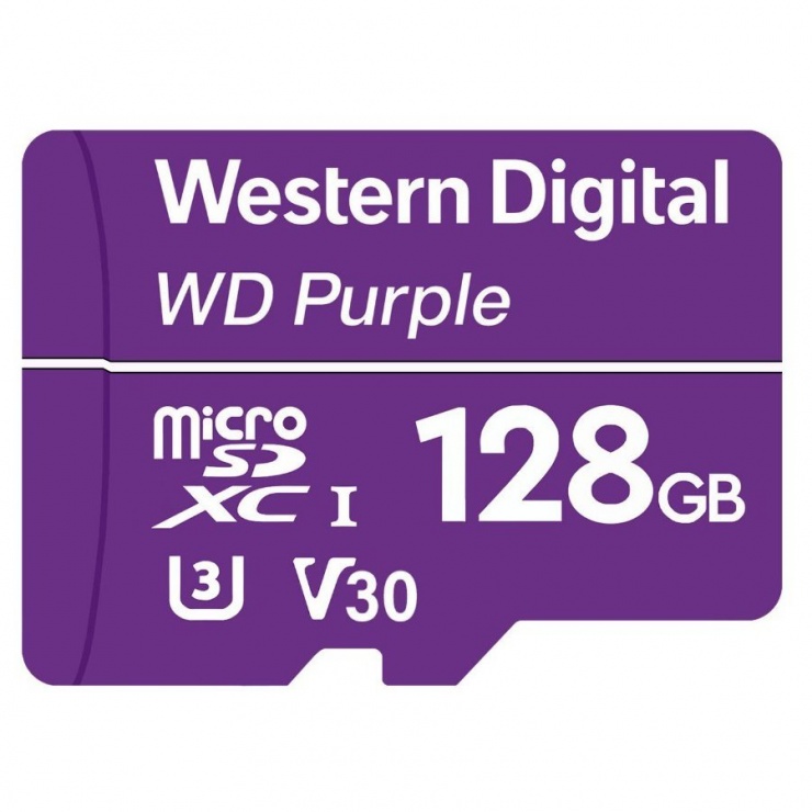 Imagine Card de memorie micro SDXC 128GB Clasa 10 Purple, Western Digital WDD128G1P0C