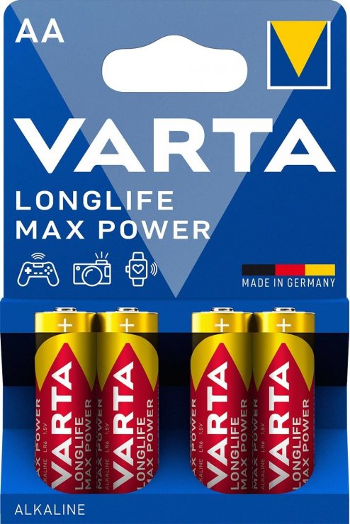 Imagine Set 4 buc baterie AA R6 Longlife Max Power, Varta