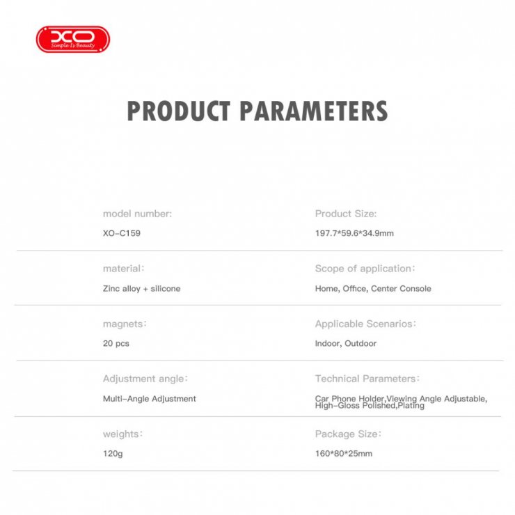 Imagine Suport pentru smartphone cu magnet si baza cu adeziv, XO C159