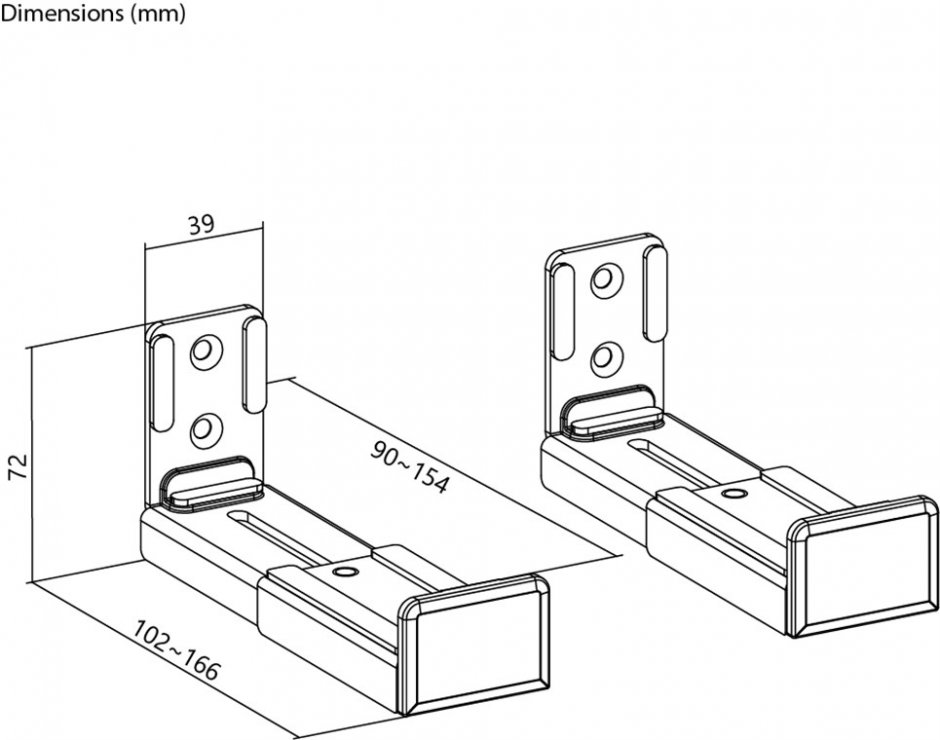 Imagine Suport universal soundbar montare perete, Goobay G70827