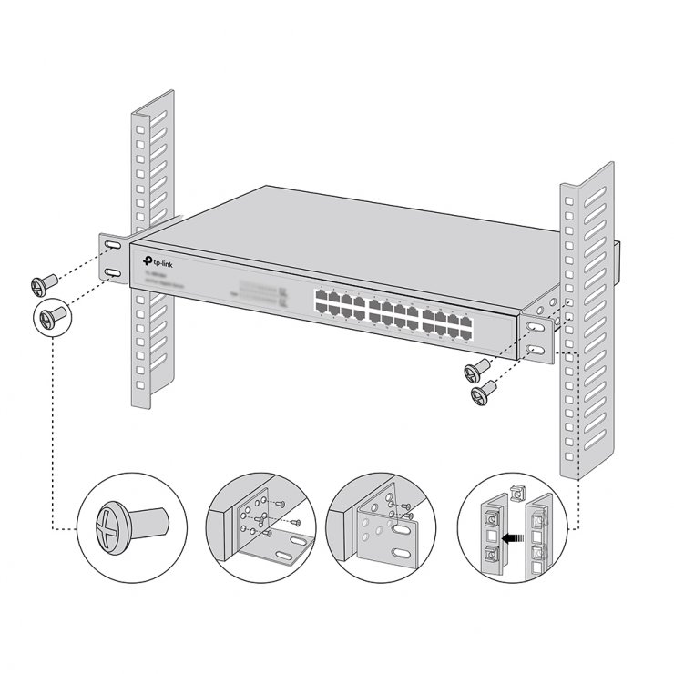 Imagine Kit montare rack compatibil cu switch 19", TP-LINK RackMount Kit-19