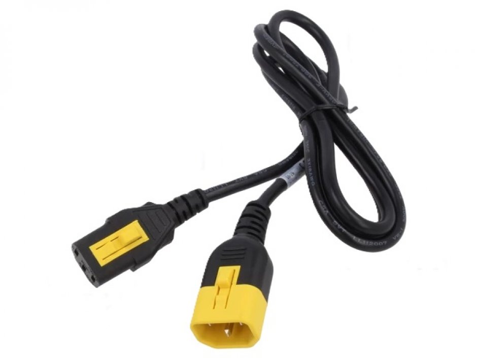 Imagine Cablu prelungitor cu blocare IEC C13 la C14 10A 1.5m, 3-100-356