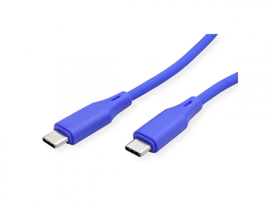 Imagine Cablu USB 2.0 type C T-T 60W silicon 1m Blue, Roline 11.02.9123