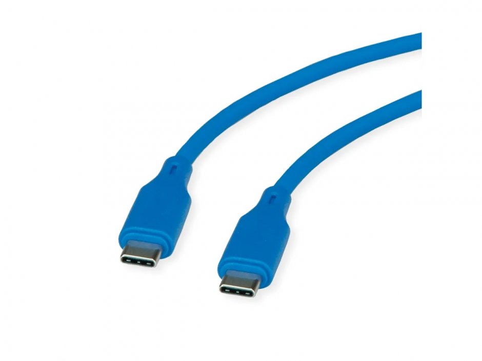 Imagine Cablu USB 2.0 type C T-T 60W silicon 1m Blue, Roline 11.02.9123