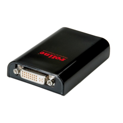 Imagine Adaptor USB 3.0 la DVI-I Dual Link 24+5pini, negru, Roline 12.02.1044