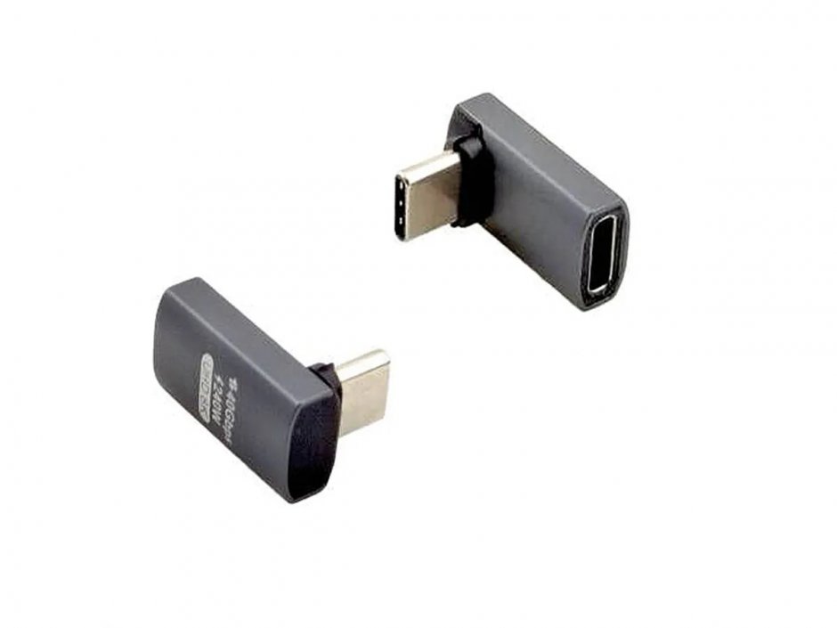 Imagine Adaptor USB 4 type C 240W unghi 90 grade T-M Aluminiu, Value 12.03.2934