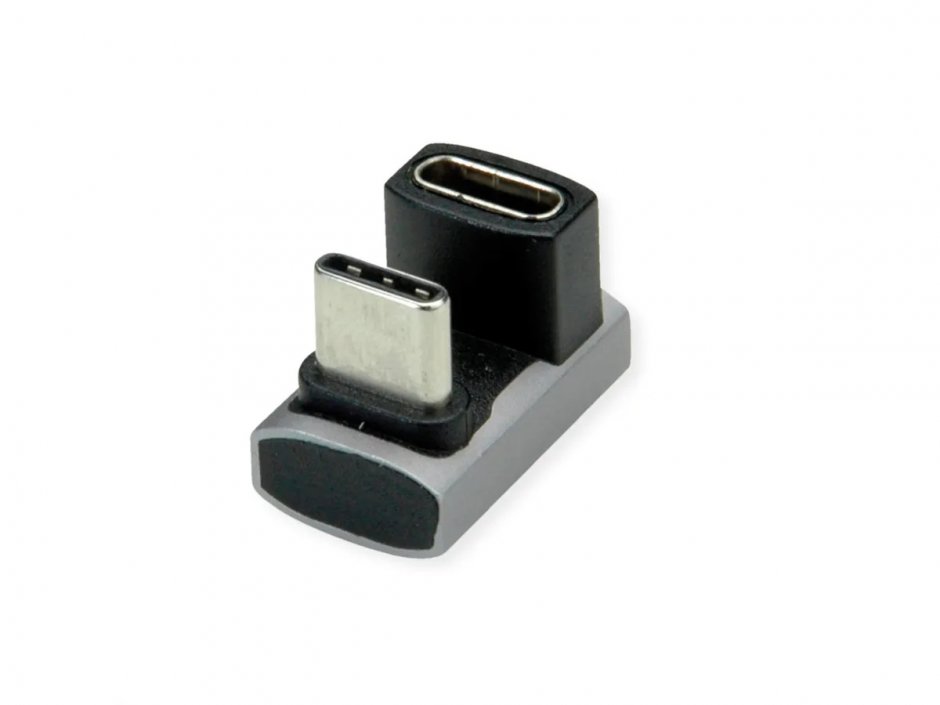 Imagine Adaptor USB 4 type C 240W unghi 90 grade U shape T-M Aluminiu, Value 12.03.2935