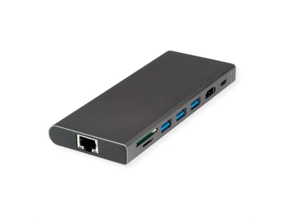 Imagine Docking station USB type C la HDMI 4K60HZ/3xUSB 3.2-A/USB type C/SD/TF/LAN RJ45/jack 3.5mm + PD, Value 12.99.1138