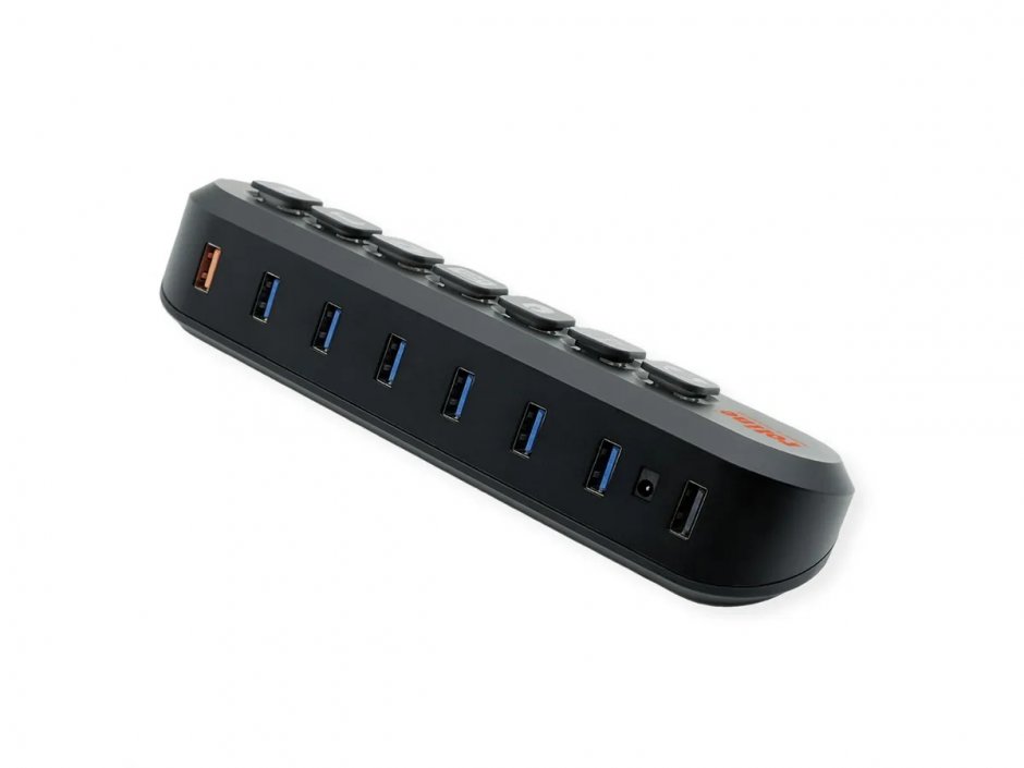 Imagine HUB USB 3.2 Gen1-A la 7 x USB-A Swappable Buttons, Roline 14.02.5063