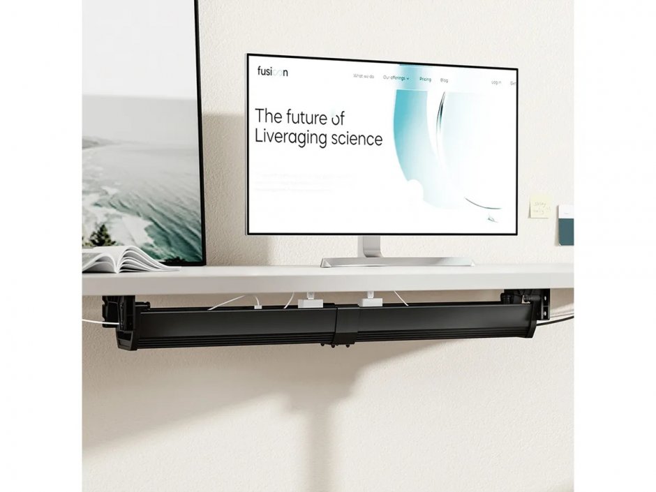 Imagine Organizator cabluri sub birou 85.8cm Negru , Roline 17.03.1307